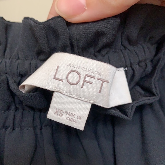 LOFT Black Off the Shoulder Dress w/ ZigZag Detail Sz XS - Picture 5 of 7